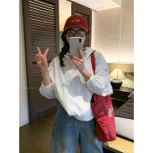 宽松显瘦上衣 拉链连帽防晒外套女2026年新款 爱情魔鬼鱼 白色长袖