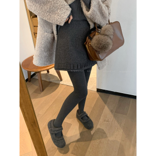 超好看设计感A字短裙子 新款 爱情魔鬼鱼 深灰色毛呢半身裙2025冬季