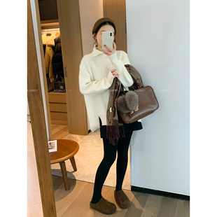 爱情魔鬼鱼2025年冬装新款女装翻领针织衫设计感减龄内搭打底上衣