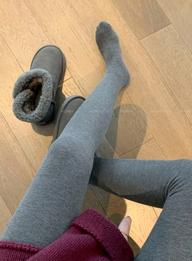 爱情魔鬼鱼 灰色压力外穿高腰打底裤女2025秋冬新款显瘦连体裤袜