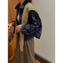 爱情魔鬼鱼 配针织披肩牛仔外套女2026秋季新款时尚宽松显瘦上衣
