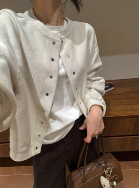 爱情魔鬼鱼 时尚圆领棒球服外套女2026秋季新款百搭夹克开衫上衣