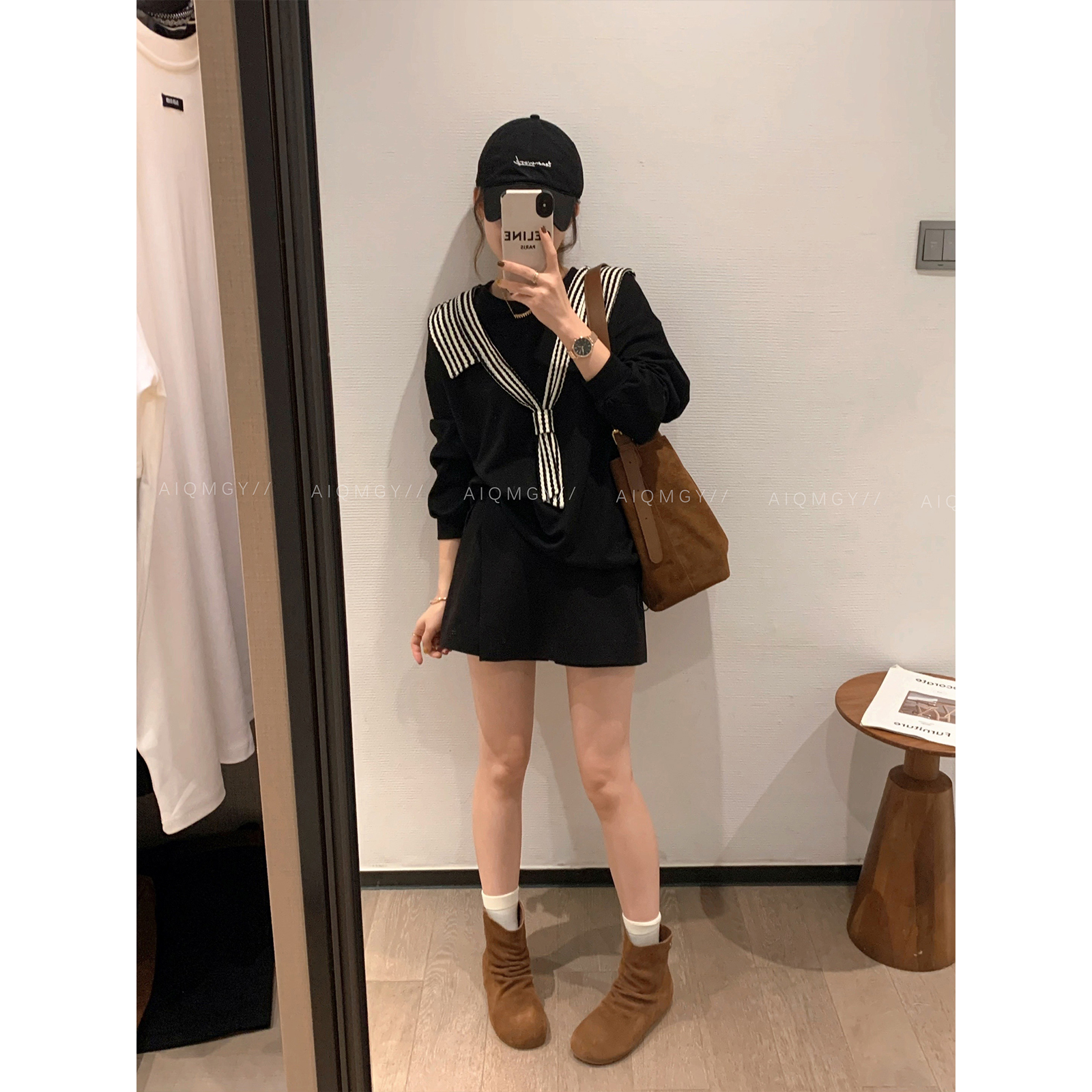 爱情魔鬼鱼长袖假两件卫衣上衣