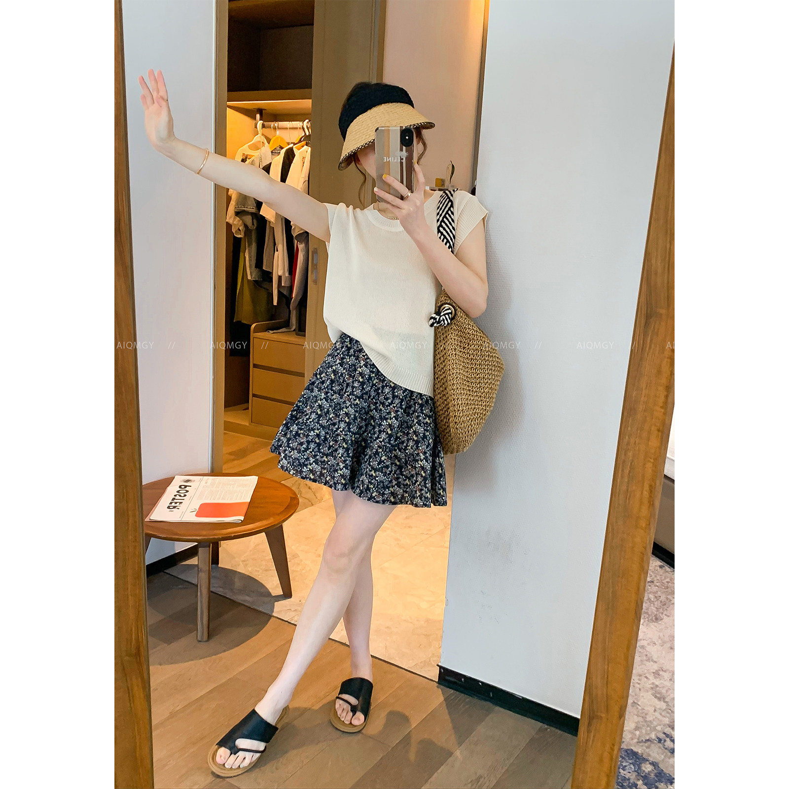 爱情魔鬼鱼 纯色圆领短袖针织T恤女2026夏季新款宽松百搭通勤上衣