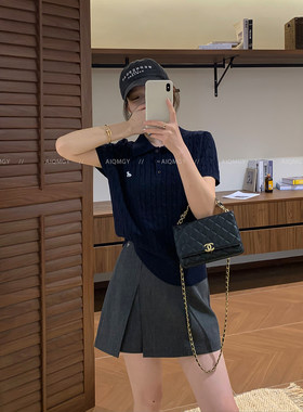 爱情魔鬼鱼POLO领短袖针织T恤女