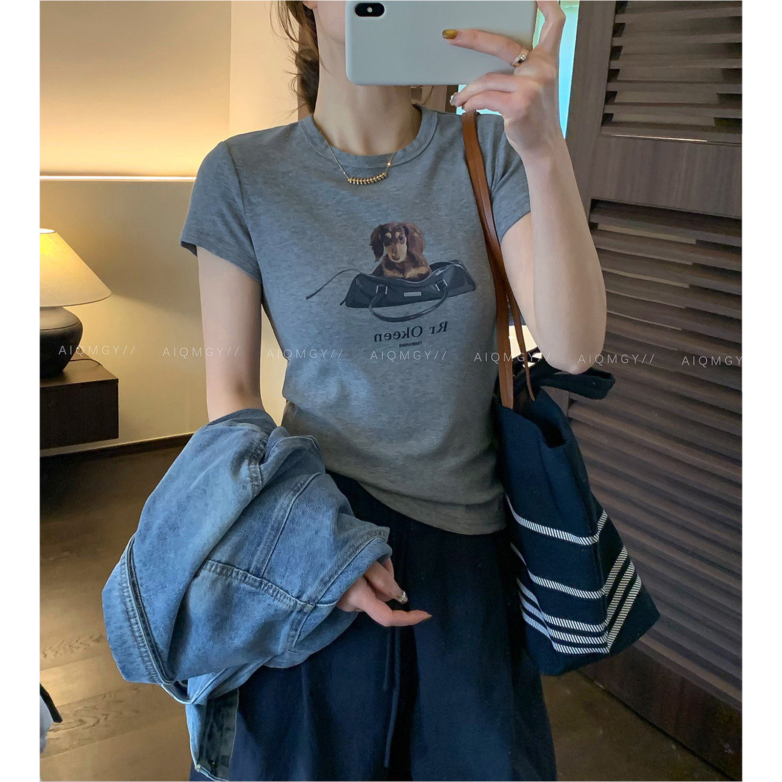 爱情魔鬼鱼 短袖圆领印花天丝T恤女2026夏季新款韩系百搭体恤上衣