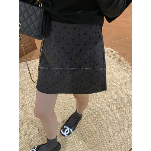 爱情魔鬼鱼高腰波点半身裙女