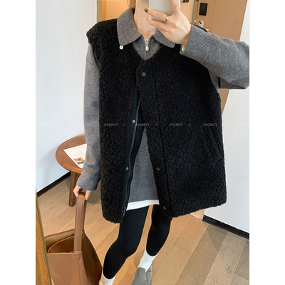 爱情魔鬼鱼坎肩羊羔毛马甲女