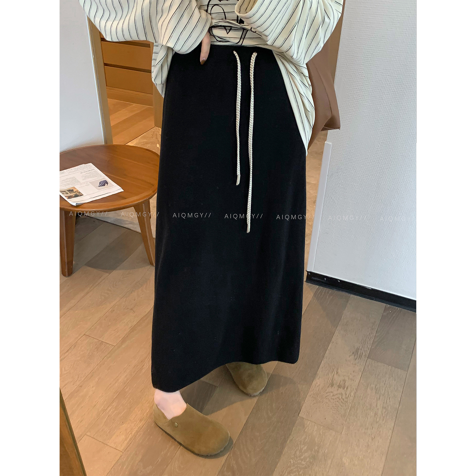 爱情魔鬼鱼安迪绒高腰半身裙女