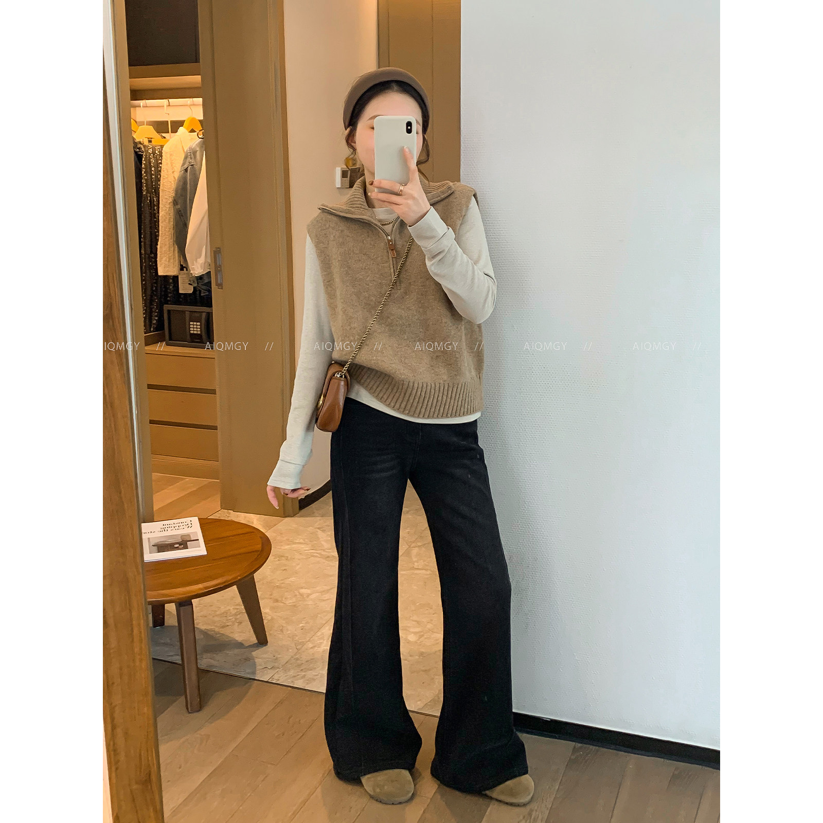 爱情魔鬼鱼 驼色半高领绵羊毛针织马甲女2025年冬季外穿叠穿上衣,女装/女士精品,马夹,淘宝优惠券,粉丝福利购,淘宝优惠卷