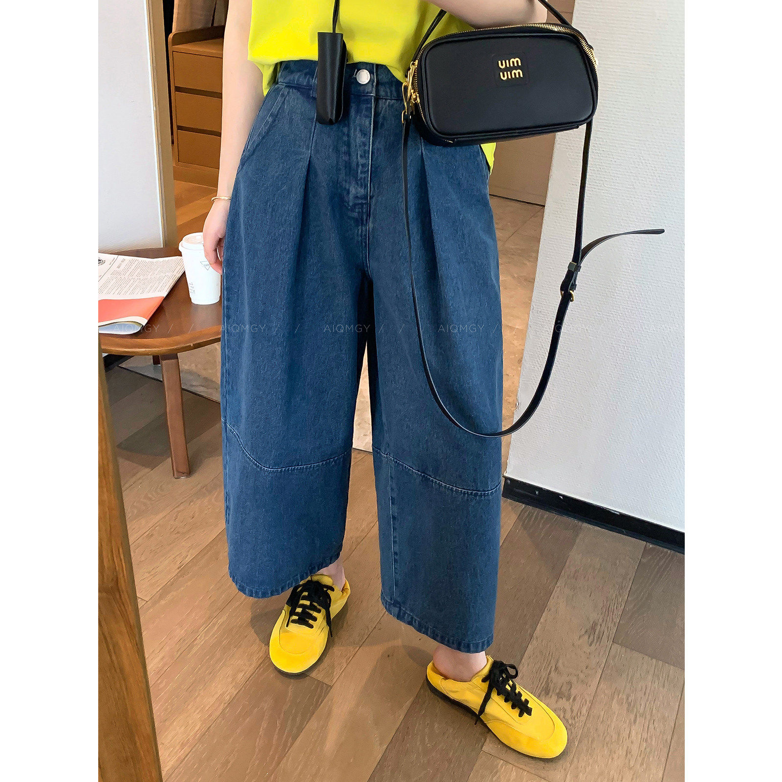 爱情魔鬼鱼 蓝色复古阔腿牛仔裤女2025年秋冬新款高腰显瘦九分裤,女装/女士精品,牛仔裤,淘宝优惠券,粉丝福利购,淘宝优惠卷