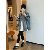 长袖 水洗牛仔衬衫 女2026年春季 爱情魔鬼鱼 新款 休闲宽松百搭上衣