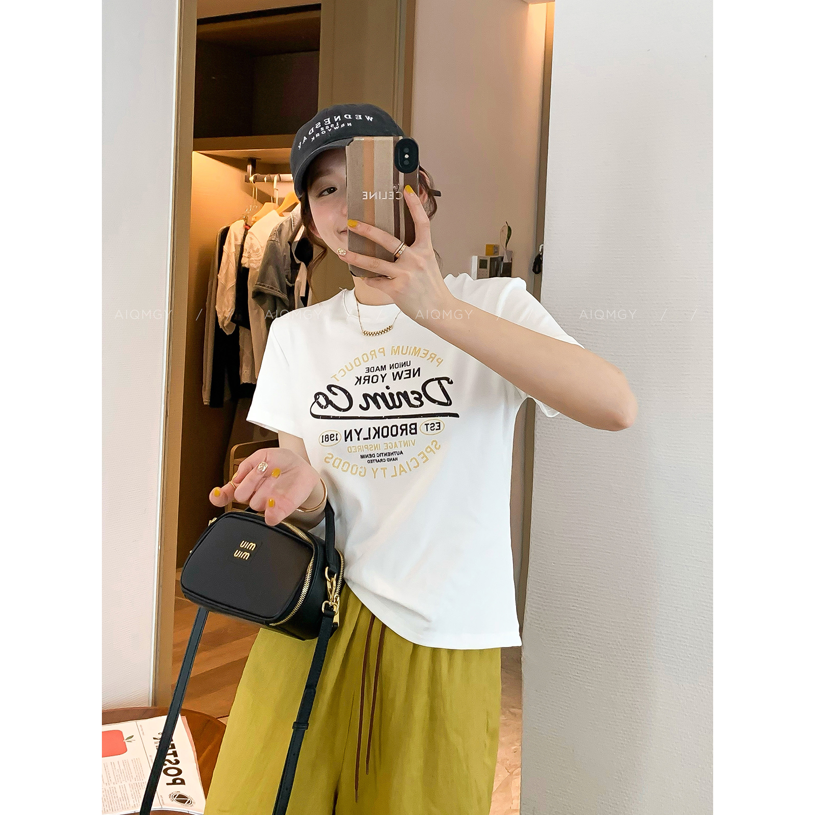 爱情魔鬼鱼短袖字母印花T恤女
