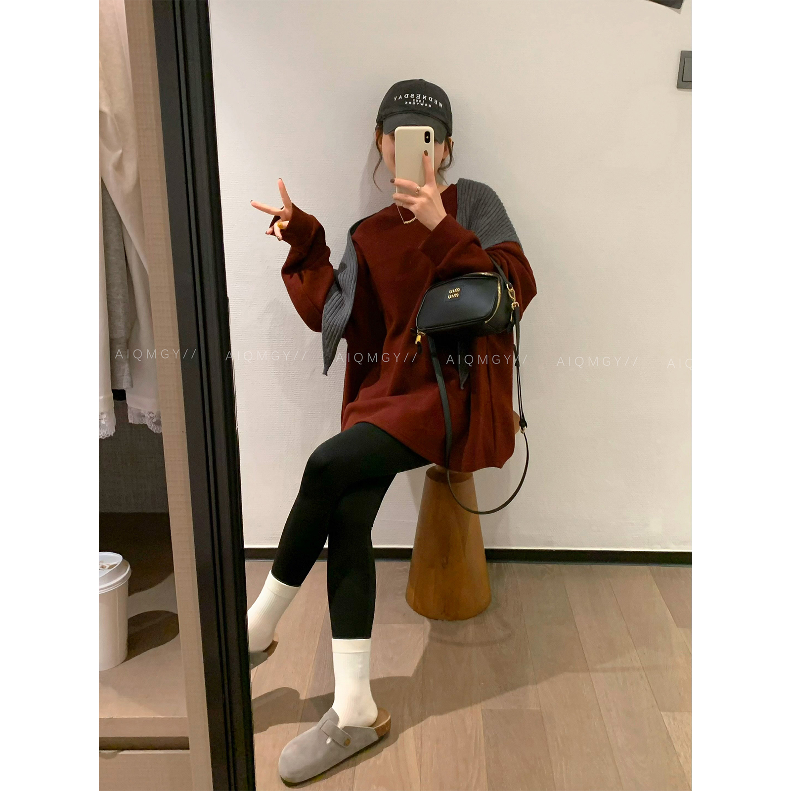 爱情魔鬼鱼圆领长袖中长款卫衣