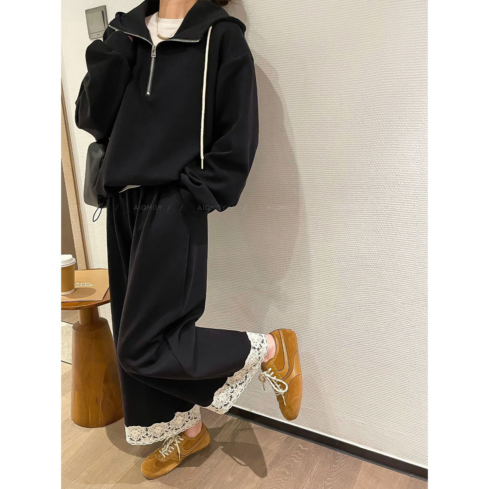 爱情魔鬼鱼 时尚休闲套装女2025春季新款卫衣阔腿裤九分裤两件套,女装/女士精品,时尚套装,淘宝优惠券,粉丝福利购,淘宝优惠卷