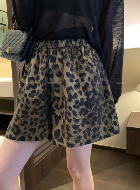 爱情魔鬼鱼豹纹高腰休闲短裤女