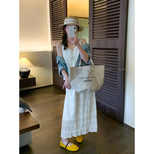 别致长裙 V领高级感钩花吊带连衣裙女2026春夏时尚 爱情魔鬼鱼 无袖