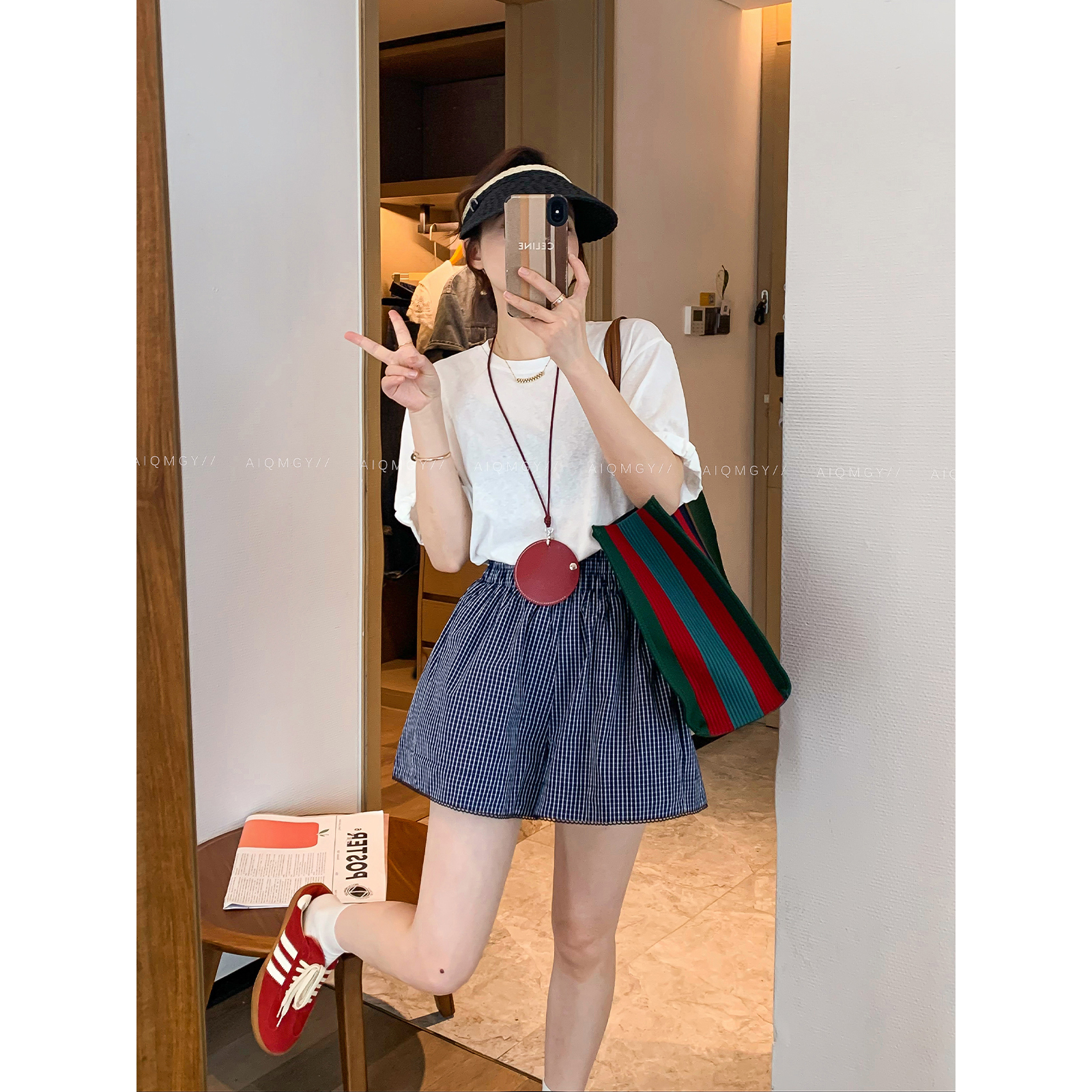 爱情魔鬼鱼 白色圆领短袖纯色T恤女2025夏季新款宽松显瘦百搭上衣