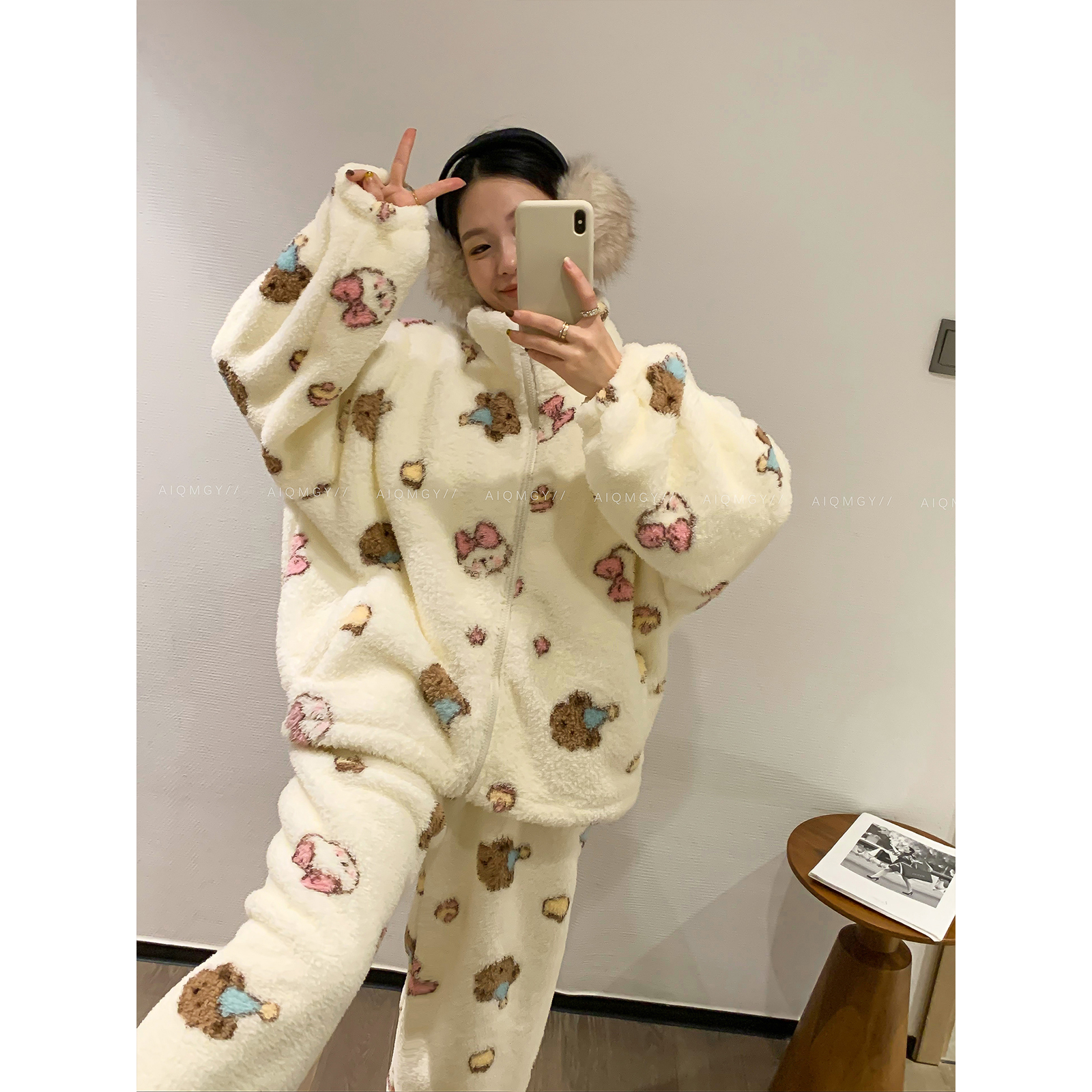 居家服睡衣阔腿裤两件套