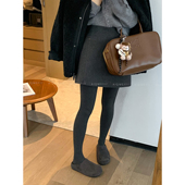 高腰显瘦气质短裙 直筒半身裙女2025冬季 灰色时尚 新款 爱情魔鬼鱼