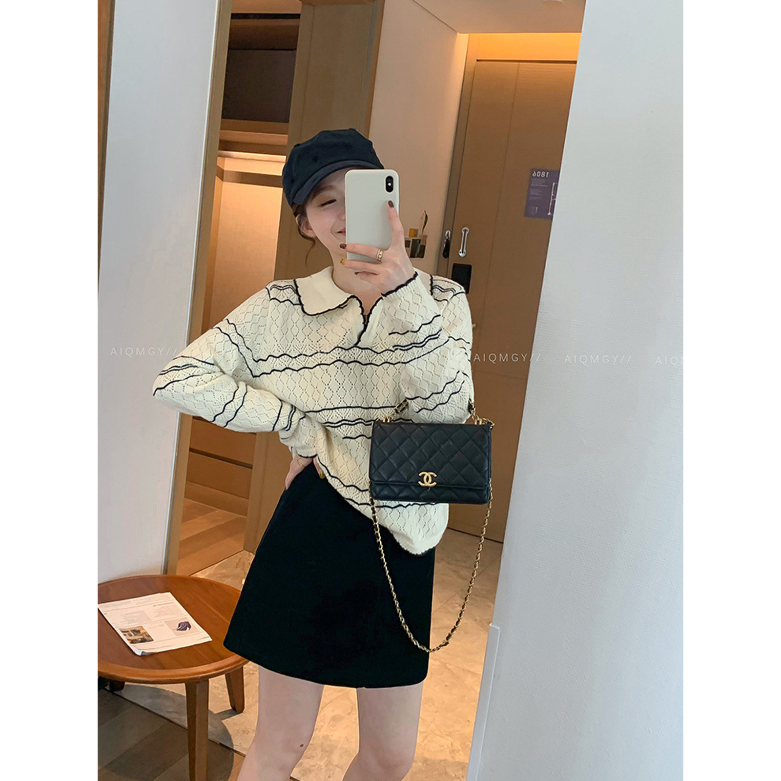 爱情魔鬼鱼 条纹翻领羊毛针织毛衣女2025年秋冬新款宽松长袖上衣,女装/女士精品,毛针织衫,淘宝优惠券,粉丝福利购,淘宝优惠卷