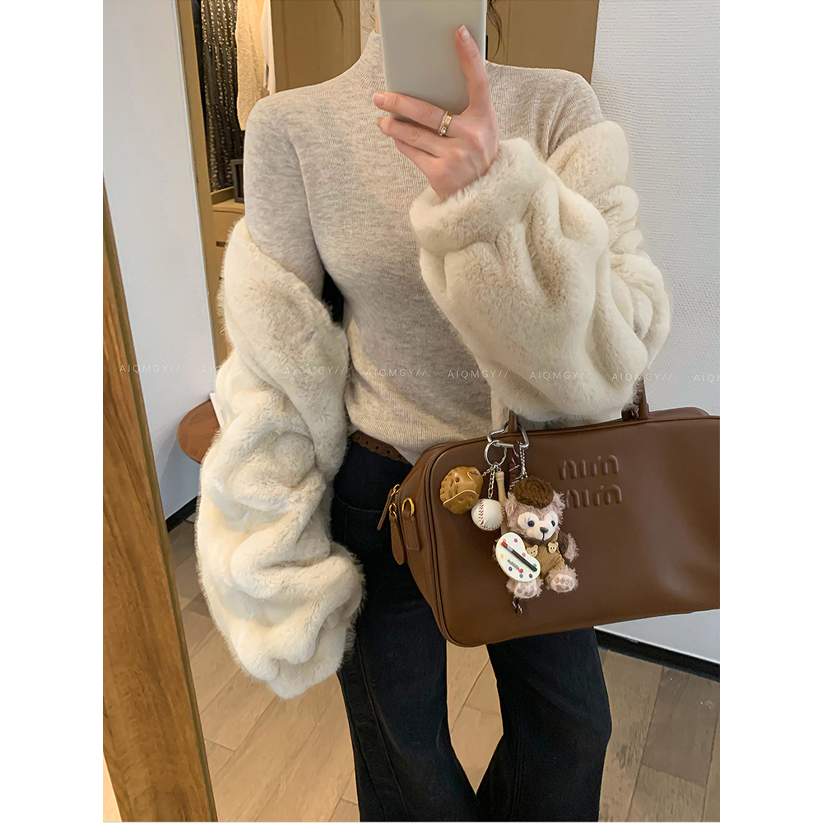 爱情魔鬼鱼 长袖半高圆领羊毛针织衫女2025冬季新款修身打底上衣,女装/女士精品,毛针织衫,淘宝优惠券,粉丝福利购,淘宝优惠卷