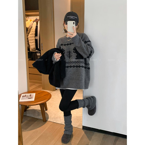 爱情魔鬼鱼长袖复古毛衣女上衣