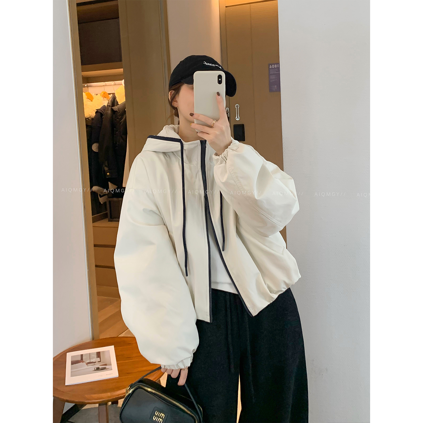 爱情魔鬼鱼连帽加厚冲锋衣外套