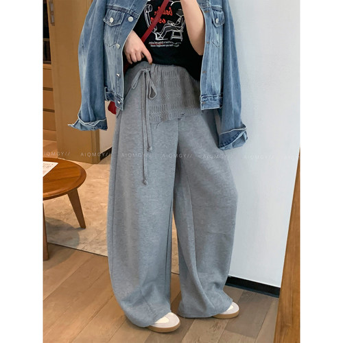 爱情魔鬼鱼系带屁帘休闲卫裤