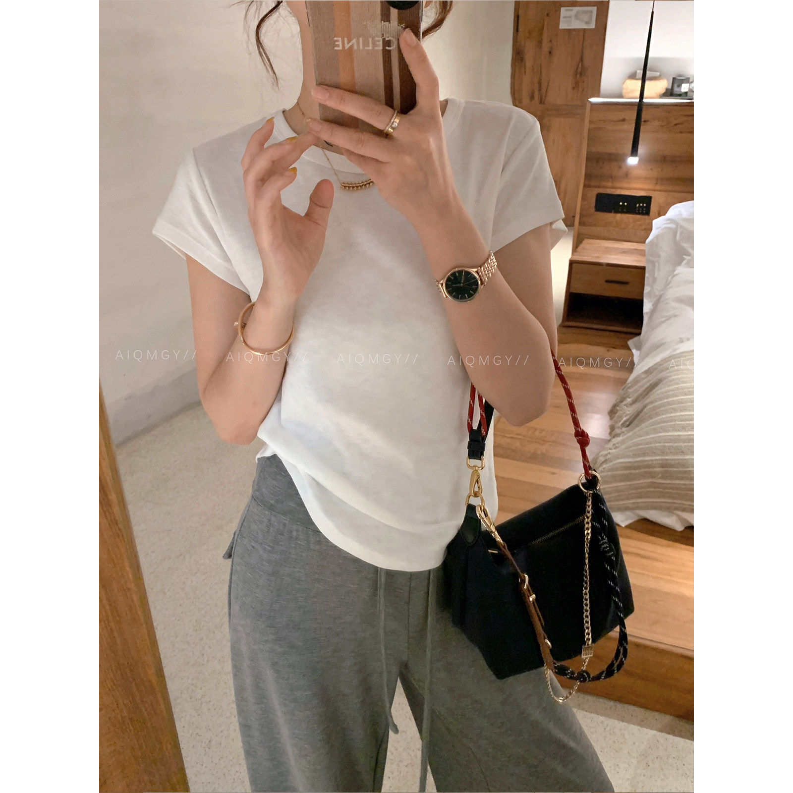 爱情魔鬼鱼 纯色短袖圆领竹节棉T恤女2025年夏季新款简约百搭上衣,女装/女士精品,T恤,淘宝优惠券,粉丝福利购,淘宝优惠卷