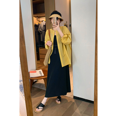 衬衫外套吊带连衣裙两件套