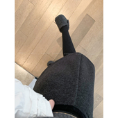 新款 爱情魔鬼鱼 黑灰色A字裙半身裙女2025冬季 高腰百搭通勤短裙子