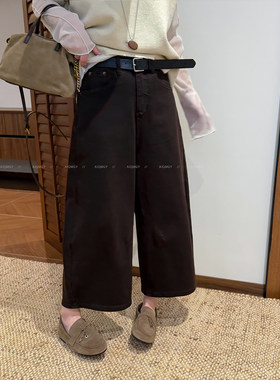 爱情魔鬼鱼高腰直筒休闲裤女