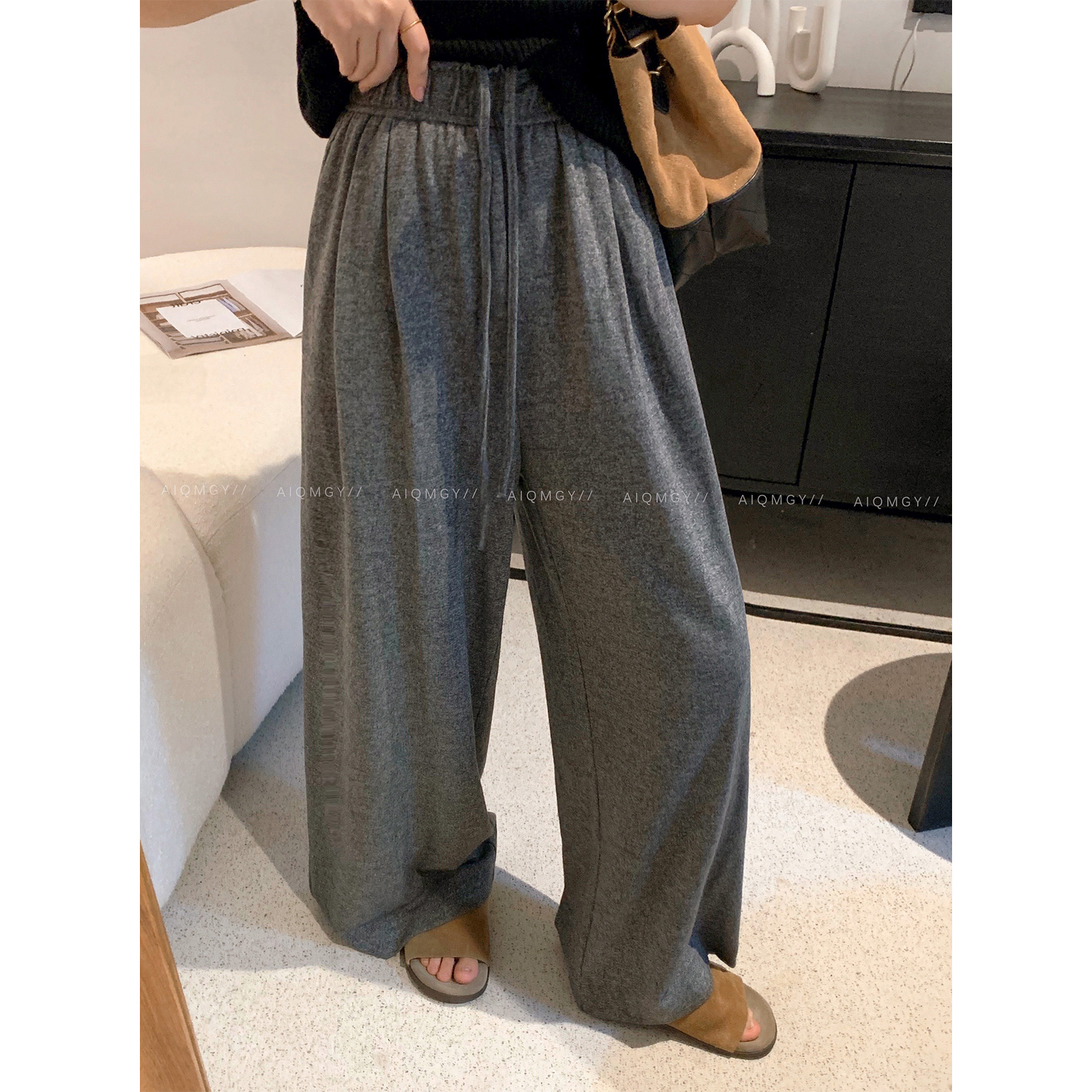 爱情魔鬼鱼抽绳休闲裤女