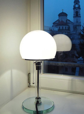 德国Tecnolumen Wagenfeld台灯中古包豪斯后现代卧室床头装饰台灯