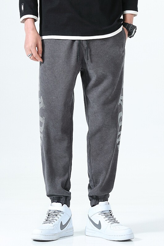 21/春夏新款阔腿款式休闲裤字母印花裤子XZ1007-1,男装休闲裤,星座1602（原101B）