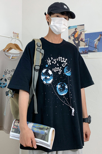 2021春夏潮牌纯棉男士短袖T恤半袖五分袖XZ1007-1-T05P30图片