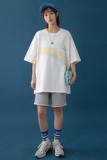 @中性风彩虹印花短信T恤女夏季宽松休闲上衣港风XZ1007-1-T30，女装T恤，星座1602（原101B）