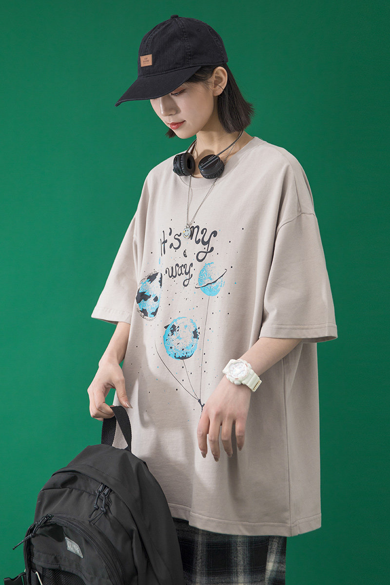 中性风21新款印花T桖港风宽松XZ1007-1-T05P30,女装T恤,星座1602（原101B）