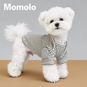 Momolo宠物狗狗衣服四脚衣条纹打底衫 内搭秋冬舒适中小型犬