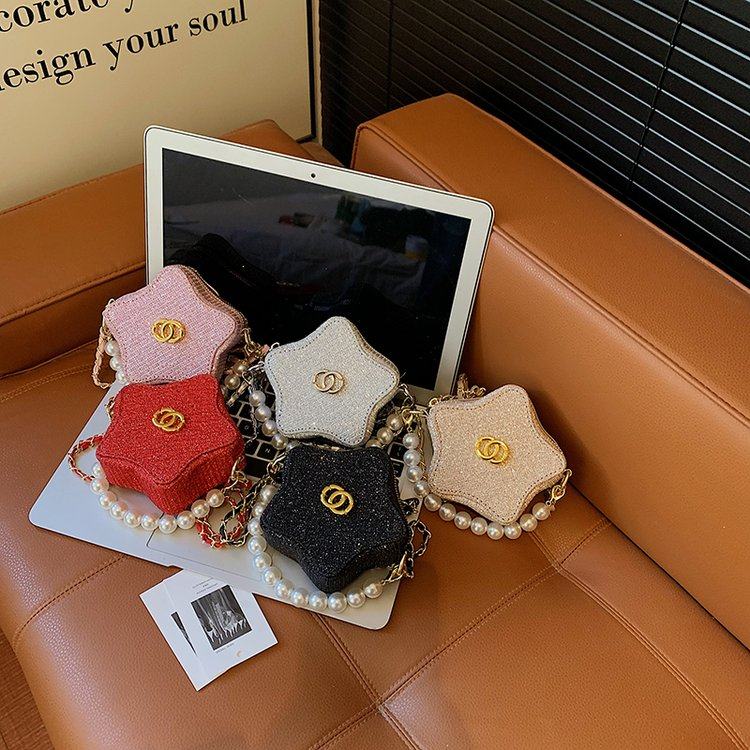 网红同款少女心五角星珍珠手提零钱包女童宝宝高颜值闪亮洋气挎包,箱包皮具/热销女包/男包,单肩包,淘宝优惠券,粉丝福利购,淘宝优惠卷