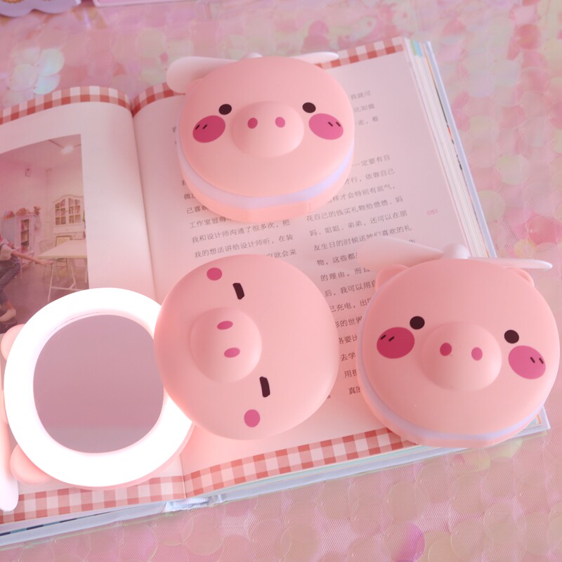 粉色少女心可爱小猪风扇 迷你usb可充电随身便携学生寝室小电风扇