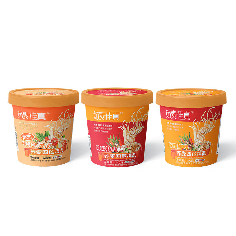 纯素方便面拌面桶装非油炸面免煮