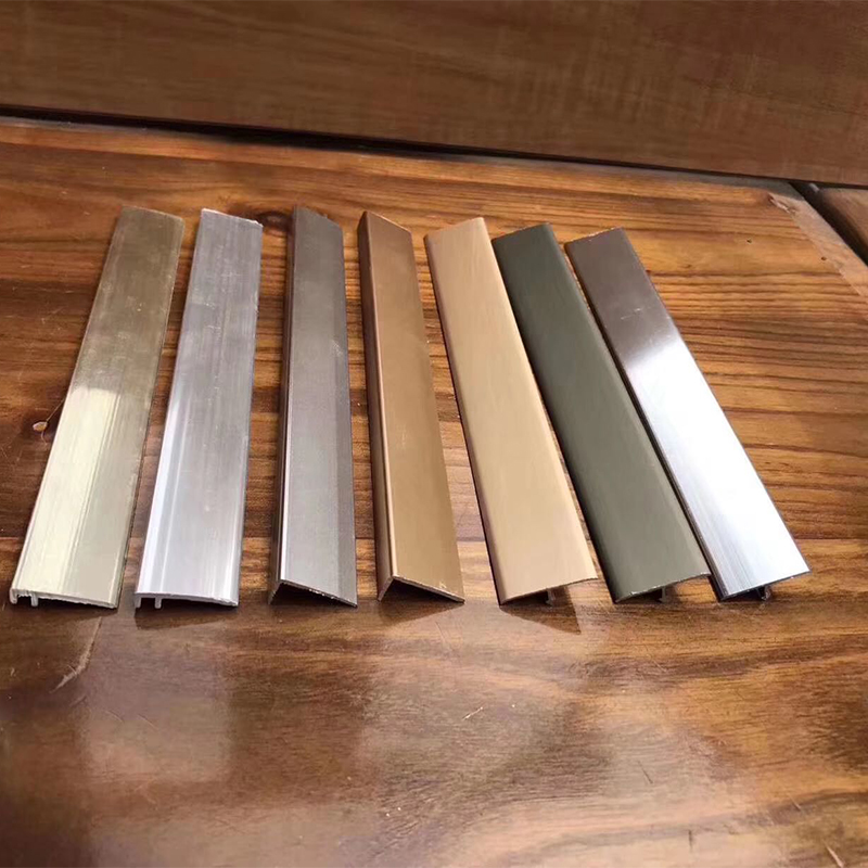 铝合金包边条金属门坎条spc石塑地板收边条7字型压边条直角线条