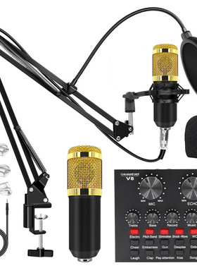 Microphone, phone sound card, computer recording stand