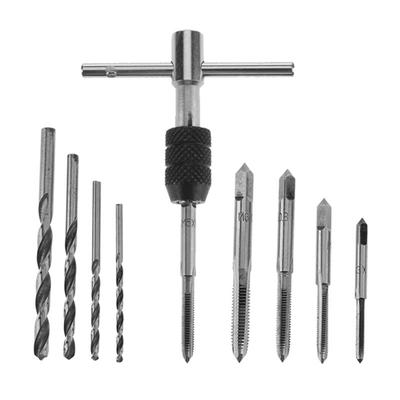New 9pcs Hand Screw Tap Set M3/M4/M5/M6 Reamer+4pcs Twist