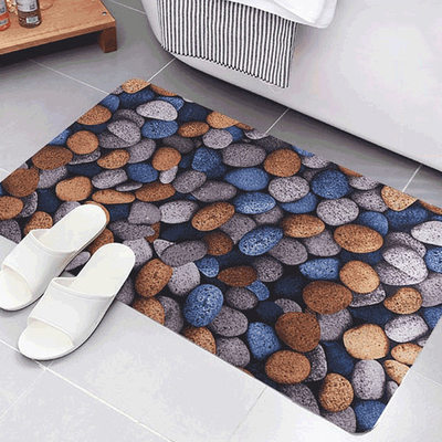 3d cobblestone floor mat water absorption anti-skid mat car