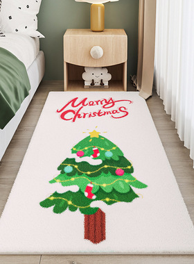New Christmas imitation cashmere carpet bedside blanke床边毯