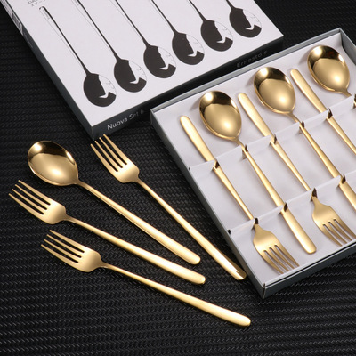 Korean style stainless steel spoons and tableware餐具套装