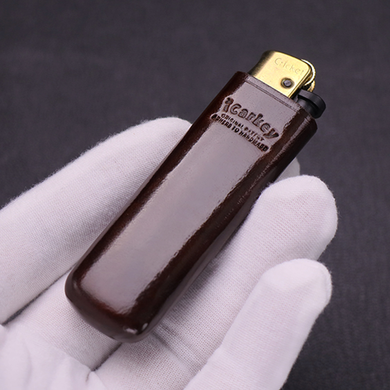 草蜢ceicket打火机皮套头层牛皮火机保护套真皮手工原创塑形贴合